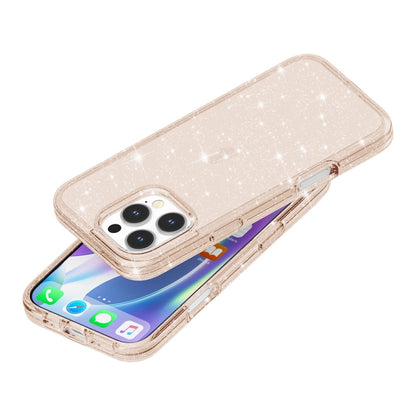 For iPhone 16 Pro Shockproof Terminator Glitter Powder Phone Case(Gold) - iPhone 16 Pro Cases by buy2fix | Online Shopping UK | buy2fix