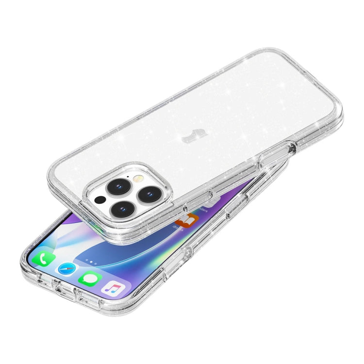 For iPhone 16 Pro Shockproof Terminator Glitter Powder Phone Case(White) - iPhone 16 Pro Cases by buy2fix | Online Shopping UK | buy2fix