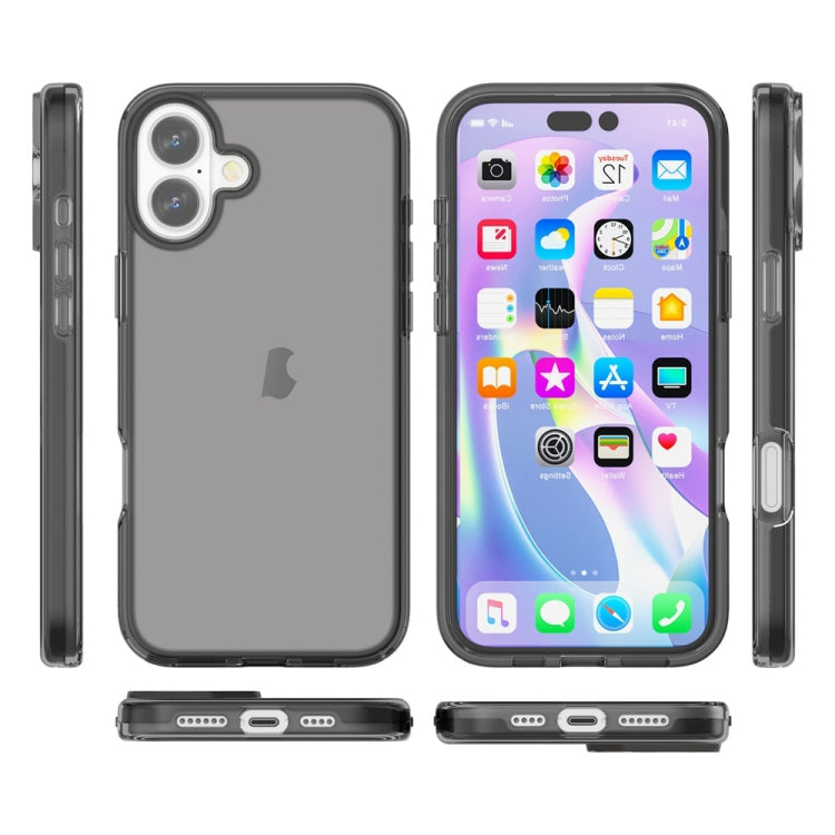 For iPhone 16 Shockproof Terminator Transparent Phone Case(Grey) - iPhone 16 Cases by buy2fix | Online Shopping UK | buy2fix