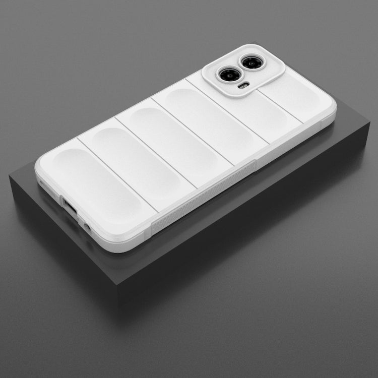 For Motorola Moto G34 5G Magic Shield TPU + Flannel Phone Case(White) - Motorola Cases by buy2fix | Online Shopping UK | buy2fix