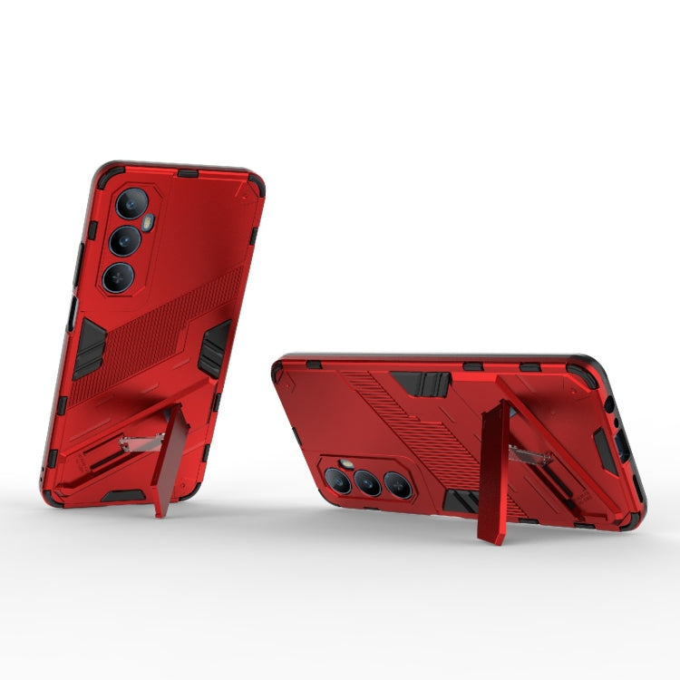 For Realme C65 4G Global Punk Armor 2 in 1 PC + TPU Phone Case with Holder(Red) - Realme Cases by buy2fix | Online Shopping UK | buy2fix