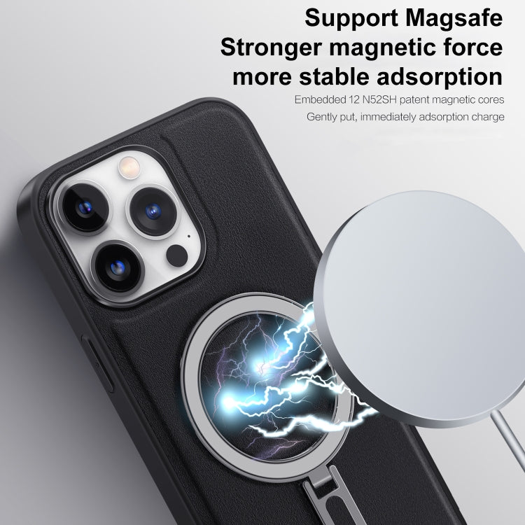 For iPhone 13 Pro Max MagSafe Magnetic Holder Phone Case(Black) - iPhone 13 Pro Max Cases by buy2fix | Online Shopping UK | buy2fix