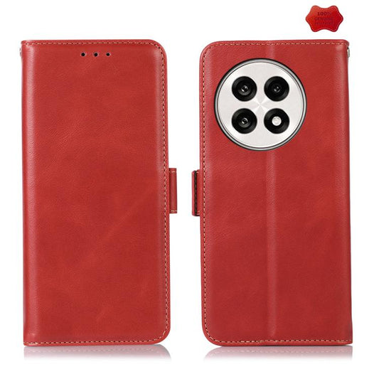 For OnePlus Ace 5 Pro / Ace 5 Magnetic Crazy Horse Texture Genuine Leather RFID Phone Case(Red) - OnePlus Cases by buy2fix | Online Shopping UK | buy2fix