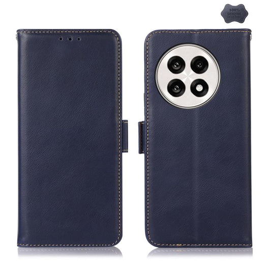 For OnePlus Ace 5 Pro / Ace 5 Magnetic Crazy Horse Texture Genuine Leather RFID Phone Case(Blue) - OnePlus Cases by buy2fix | Online Shopping UK | buy2fix