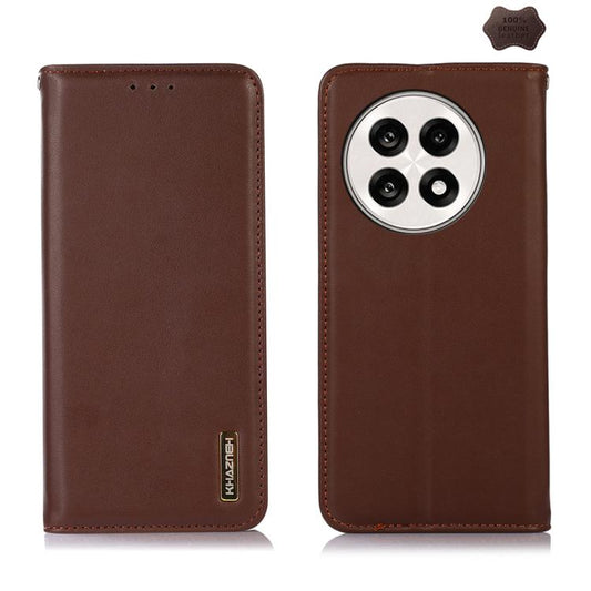 For OnePlus Ace 5 Pro / Ace 5 / 13R KHAZNEH Nappa Top Layer Cowhide Leather Phone Case(Brown) - OnePlus Cases by buy2fix | Online Shopping UK | buy2fix