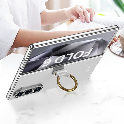 For Samsung Galaxy Z Fold6 GKK Electroplating Phone Case with Ring(Silver) - Galaxy Z Fold6 5G Cases by GKK | Online Shopping UK | buy2fix