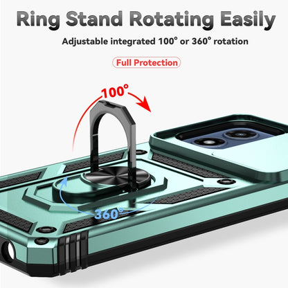 For Motorola Moto G Play 5G 2024 Sliding Camshield Holder Phone Case(Dark Green) - Motorola Cases by buy2fix | Online Shopping UK | buy2fix