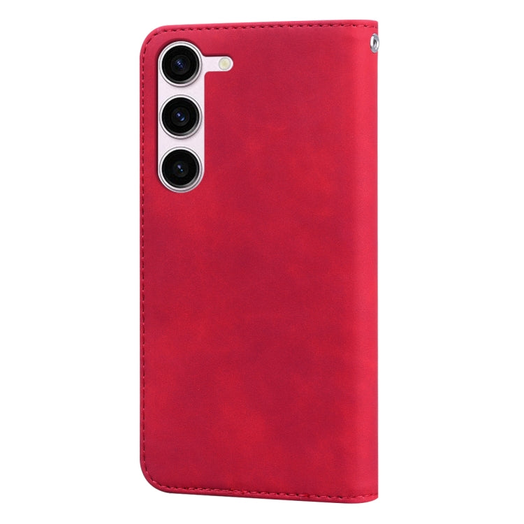 For Samsung Galaxy S24 Frosted Business Magnetic Horizontal Flip PU Phone Case(Red) - Galaxy S24 5G Cases by buy2fix | Online Shopping UK | buy2fix