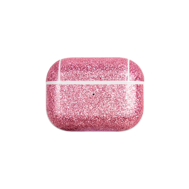 For AirPods Pro 2 Glitter Powder Skin Texture PC TWS Earphone Case(Rose Red) - For AirPods Pro 2 by buy2fix | Online Shopping UK | buy2fix