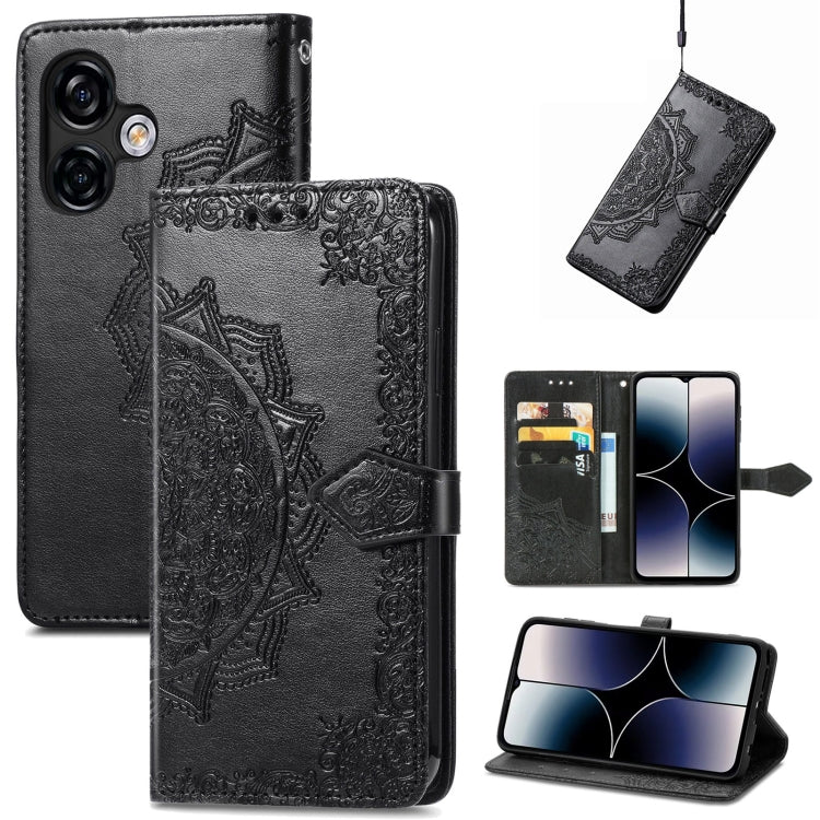 For Ulefone Note 16 Pro Mandala Flower Embossed Leather Phone Case(Black) - Ulefone Cases by buy2fix | Online Shopping UK | buy2fix