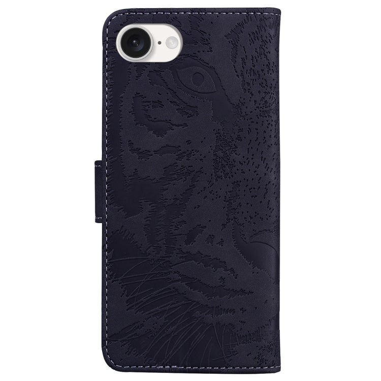 For iPhone SE 2024 Tiger Embossing Pattern Leather Phone Case(Black) - More iPhone Cases by buy2fix | Online Shopping UK | buy2fix