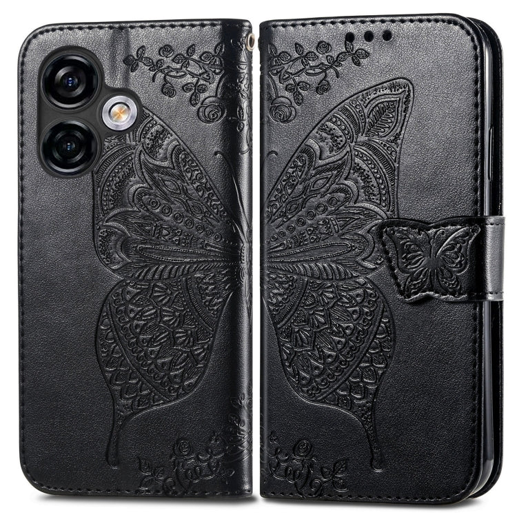 For Ulefone Note 16 Pro Butterfly Love Flower Embossed Leather Phone Case(Black) - Ulefone Cases by buy2fix | Online Shopping UK | buy2fix