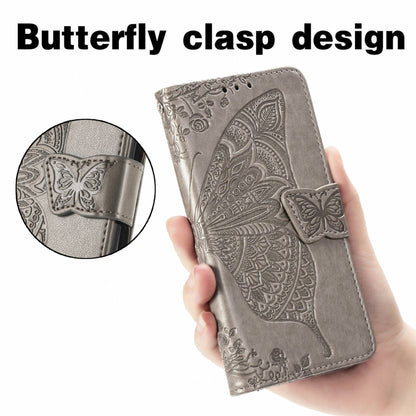 For Ulefone Note 16 Pro Butterfly Love Flower Embossed Leather Phone Case(Grey) - Ulefone Cases by buy2fix | Online Shopping UK | buy2fix