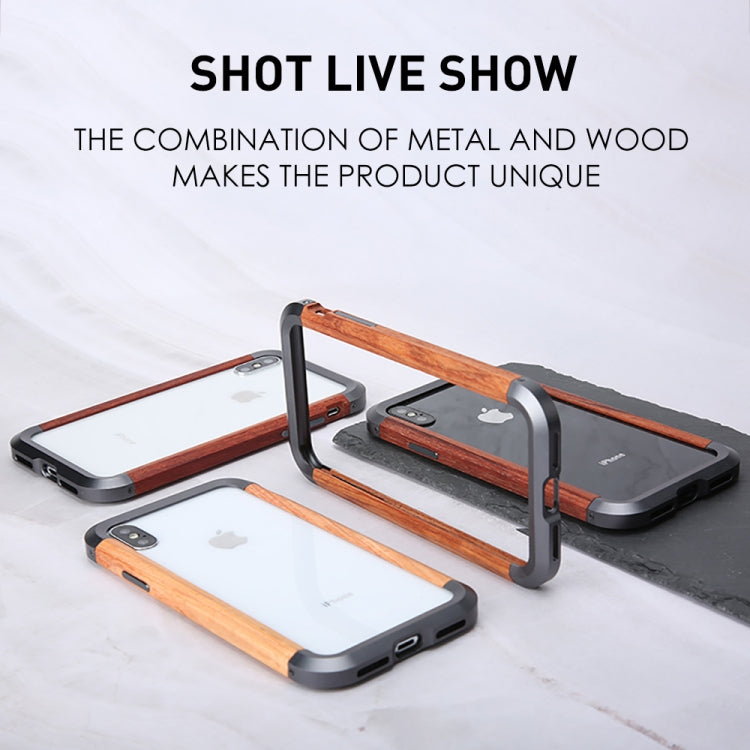 For iPhone XS Max R-JUST Metal + Wood Frame Protective Case - More iPhone Cases by R-JUST | Online Shopping UK | buy2fix