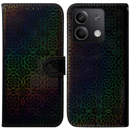 For Xiaomi Redmi Note 13 5G Colorful Magnetic Buckle Leather Phone Case(Black) - Note 13 Cases by buy2fix | Online Shopping UK | buy2fix