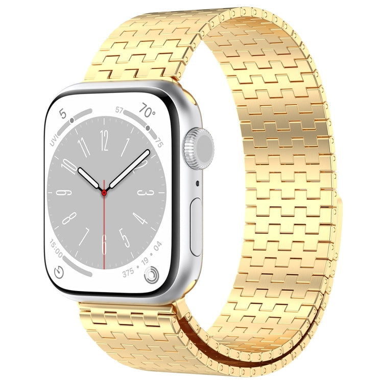 For Apple Watch Ultra 2 49mm Magnetic Buckle Stainless Steel Metal Watch Band(Gold) - Watch Bands by buy2fix | Online Shopping UK | buy2fix