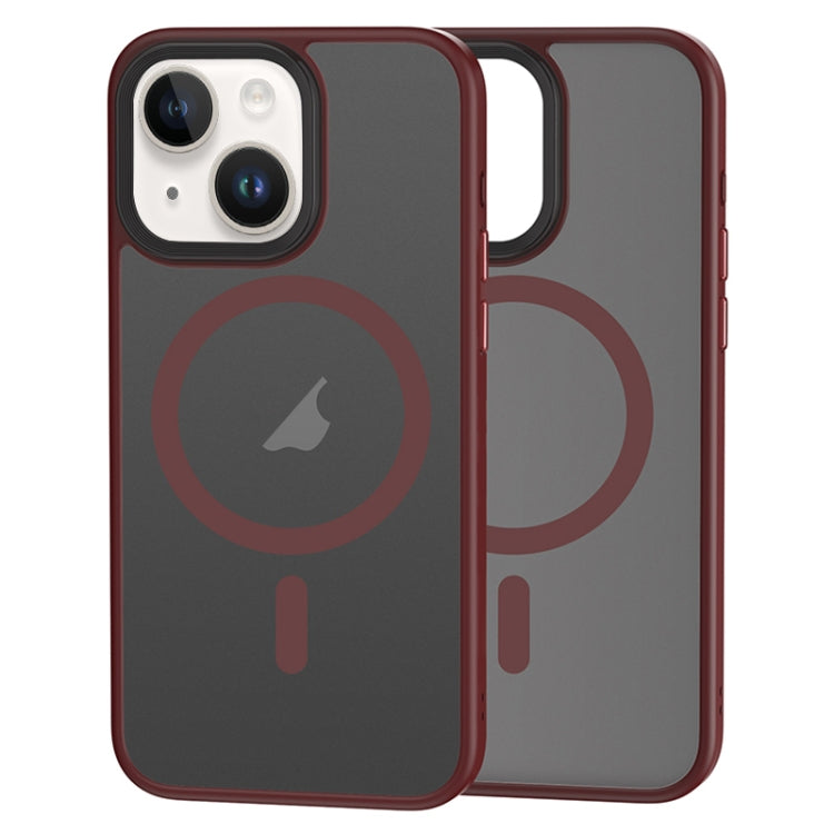 For iPhone 15 Plus Brilliant Series MagSafe Micro-frosted Anti-fingerprint PC Phone Case(Purplish Red) - iPhone 15 Plus Cases by buy2fix | Online Shopping UK | buy2fix