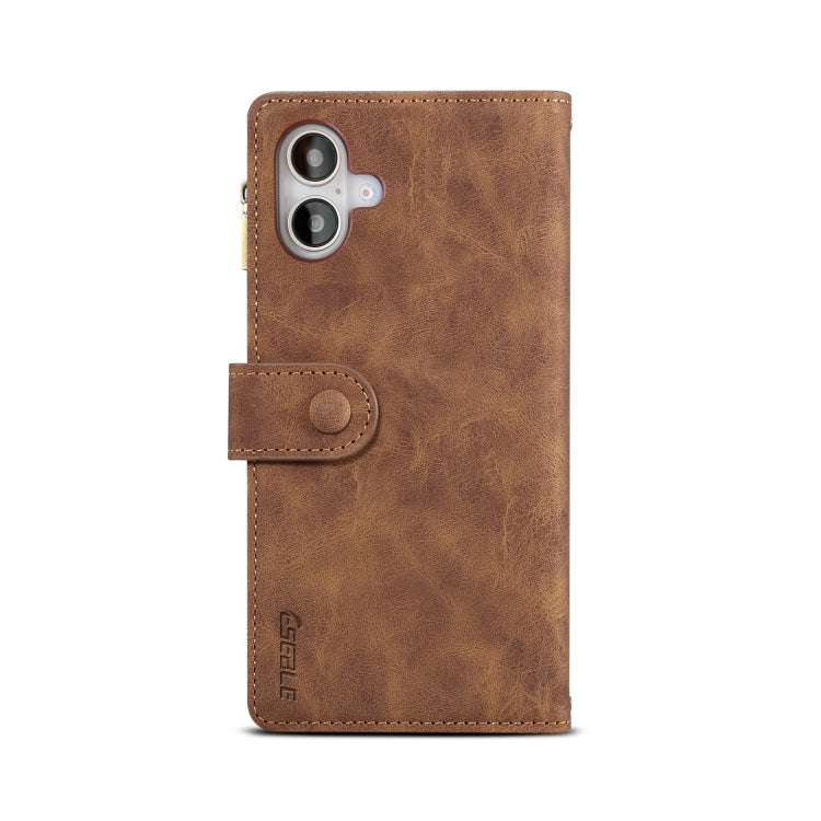 For iPhone 16 Plus ESEBLE Retro Frosted RFID Flip Leather Phone Case(Brown) - iPhone 16 Plus Cases by ESEBLE | Online Shopping UK | buy2fix