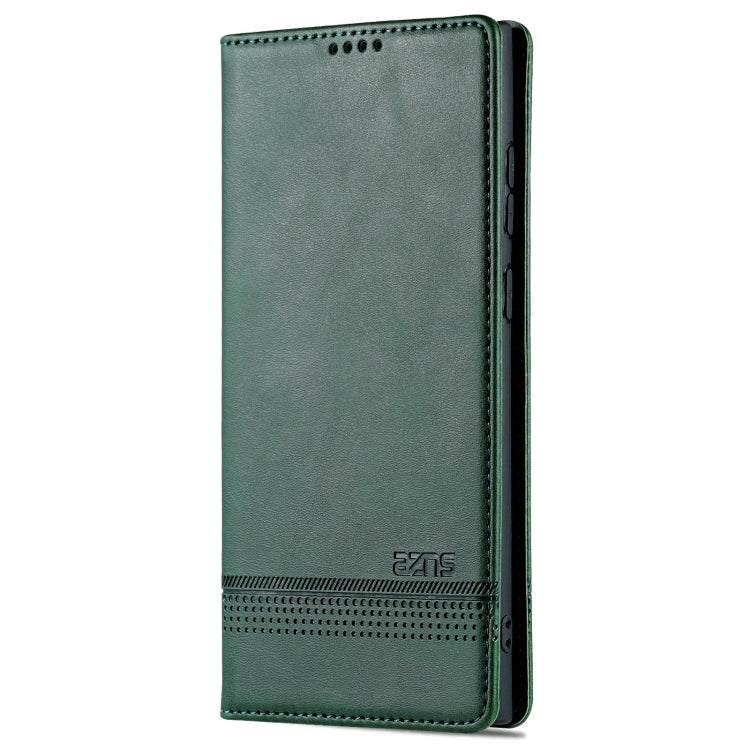 For Samsung Galaxy S24 Ultra 5G AZNS Magnetic Calf Texture Flip Leather Phone Case(Dark Green) - Galaxy S24 Ultra 5G Cases by AZNS | Online Shopping UK | buy2fix