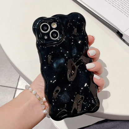 For iPhone 16 Pro Max Wave Bubbles TPU Phone Case(Pearlescent Black) - iPhone 16 Pro Max Cases by buy2fix | Online Shopping UK | buy2fix