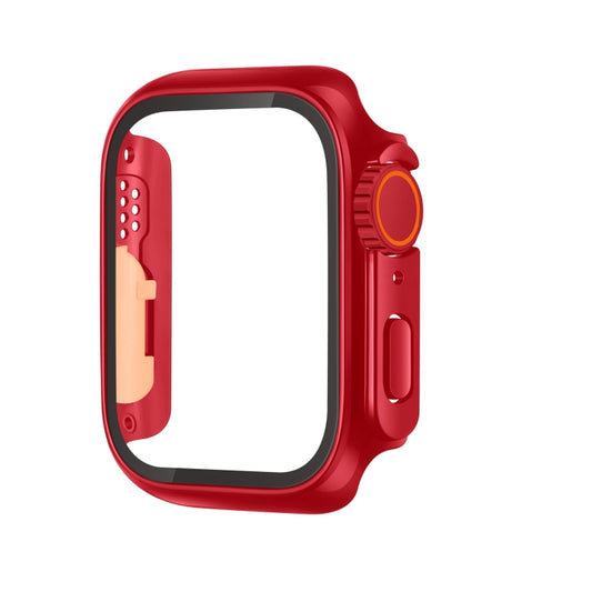 For Apple Watch Series 6 / 5 / 4 / SE 40mm Tempered Film Hybrid PC Integrated Watch Case(Red) - Watch Cases by buy2fix | Online Shopping UK | buy2fix