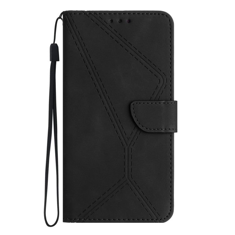 For Samsung Galaxy A25 5G Stitching Embossed Leather Phone Case(Black) - Galaxy Phone Cases by buy2fix | Online Shopping UK | buy2fix