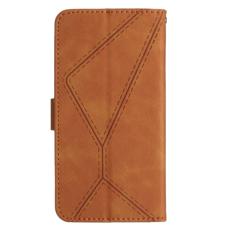 For Samsung Galaxy A05 Stitching Embossed Leather Phone Case(Brown) - Galaxy Phone Cases by buy2fix | Online Shopping UK | buy2fix