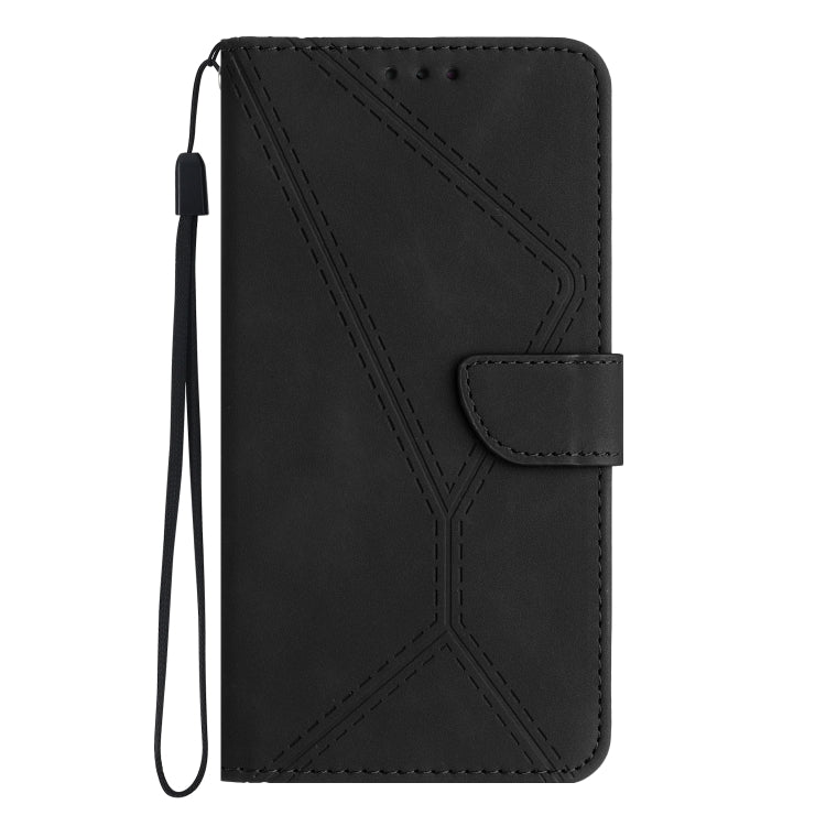 For Samsung Galaxy A15 Stitching Embossed Leather Phone Case(Black) - Galaxy Phone Cases by buy2fix | Online Shopping UK | buy2fix