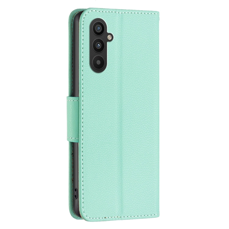 For Samsung Galaxy A25 5G Litchi Texture Pure Color Flip Leather Phone Case(Green) - Galaxy Phone Cases by buy2fix | Online Shopping UK | buy2fix