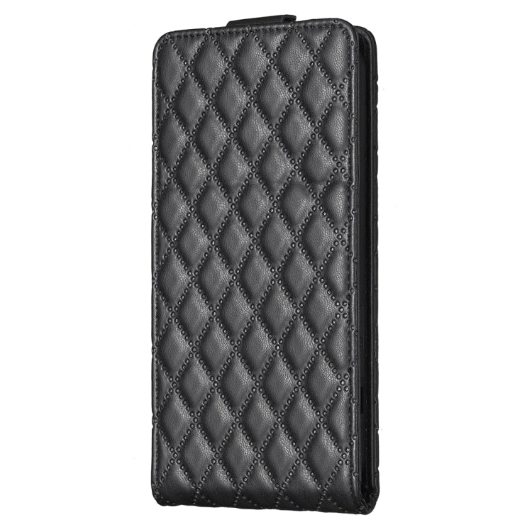 For iPhone 16 Pro Diamond Lattice Vertical Flip Leather Phone Case(Black) - iPhone 16 Pro Cases by buy2fix | Online Shopping UK | buy2fix