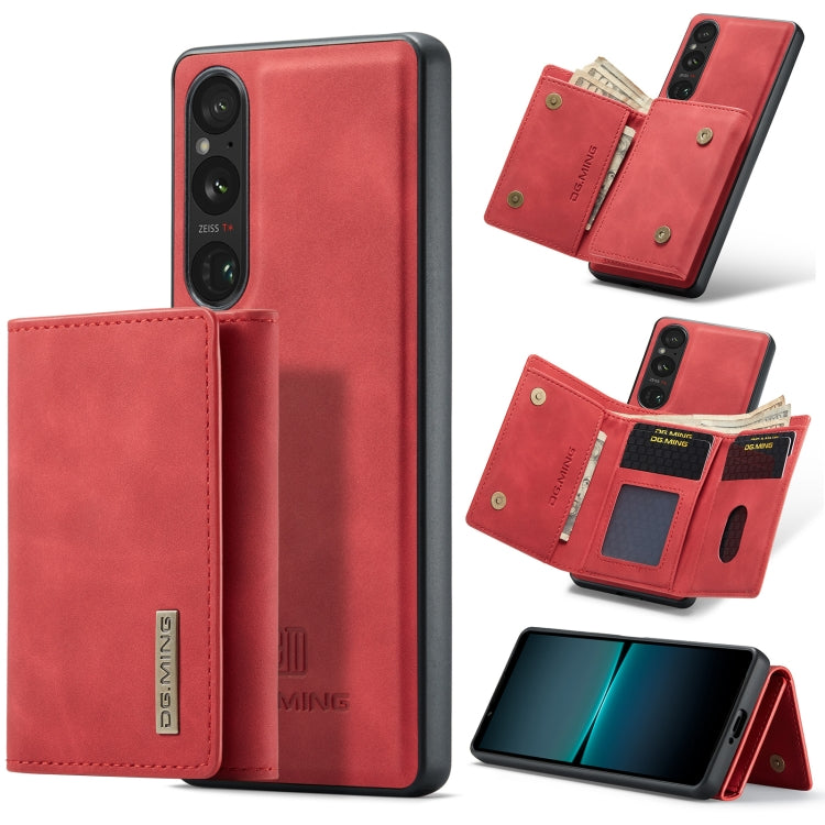 For Sony Xperia 1 VI DG.MING M1 Series 3-Fold Multi Card Wallet + Magnetic Phone Case(Red) - Sony Cases by DG.MING | Online Shopping UK | buy2fix