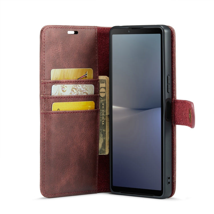 For Sony Xperia 10 V DG.MING Crazy Horse Texture Detachable Magnetic Leather Phone Case(Red) - Sony Cases by DG.MING | Online Shopping UK | buy2fix