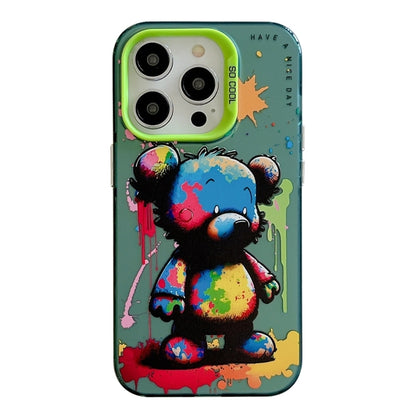 For iPhone 16 Pro Animal Pattern Oil Painting Series PC + TPU Phone Case(Colorful Bear) - iPhone 16 Pro Cases by buy2fix | Online Shopping UK | buy2fix