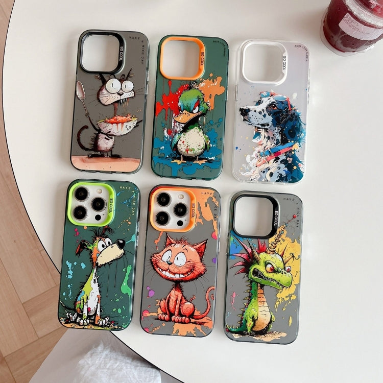 For iPhone 16 Plus Animal Pattern Oil Painting Series PC + TPU Phone Case(Wolf) - iPhone 16 Plus Cases by buy2fix | Online Shopping UK | buy2fix