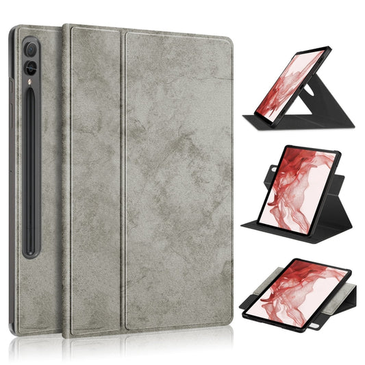 For Samsung Galaxy Tab S9+ 360 Rotation Stand Smart Leather Tablet Case(Grey) - Galaxy Tab S9+ Cases by buy2fix | Online Shopping UK | buy2fix