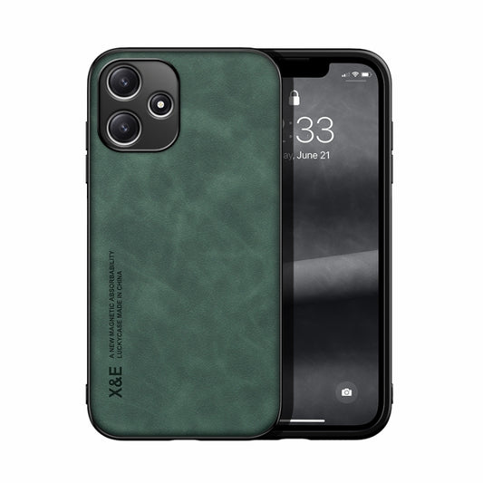 For Xiaomi Redmi 12 5G Skin Feel Magnetic Leather Back Phone Case(Green) - Xiaomi Cases by buy2fix | Online Shopping UK | buy2fix