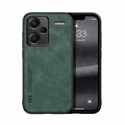 For Xiaomi Redmi Note 13 Pro+ 5G Skin Feel Magnetic Leather Back Phone Case(Green) - Note 13 Pro+ Cases by buy2fix | Online Shopping UK | buy2fix