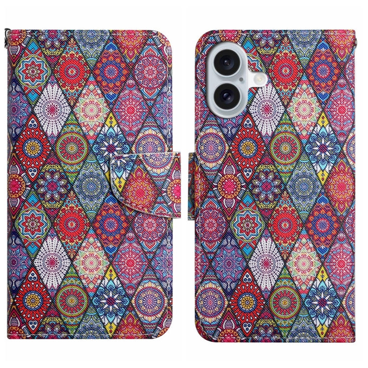 For iPhone 16 Plus 3D Colored Drawing Flip Leather Phone Case(Kaleidoscope) - iPhone 16 Plus Cases by buy2fix | Online Shopping UK | buy2fix