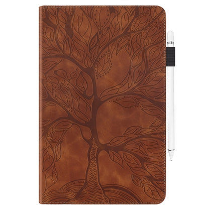 For Samsung Galaxy Tab S9+ / S9 FE+ Life Tree Series Horizontal Flip Leather Tablet Case(Brown) - Galaxy Tab S9+ Cases by buy2fix | Online Shopping UK | buy2fix