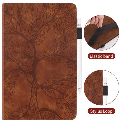 For Samsung Galaxy Tab S9+ / S9 FE+ Life Tree Series Horizontal Flip Leather Tablet Case(Brown) - Galaxy Tab S9+ Cases by buy2fix | Online Shopping UK | buy2fix