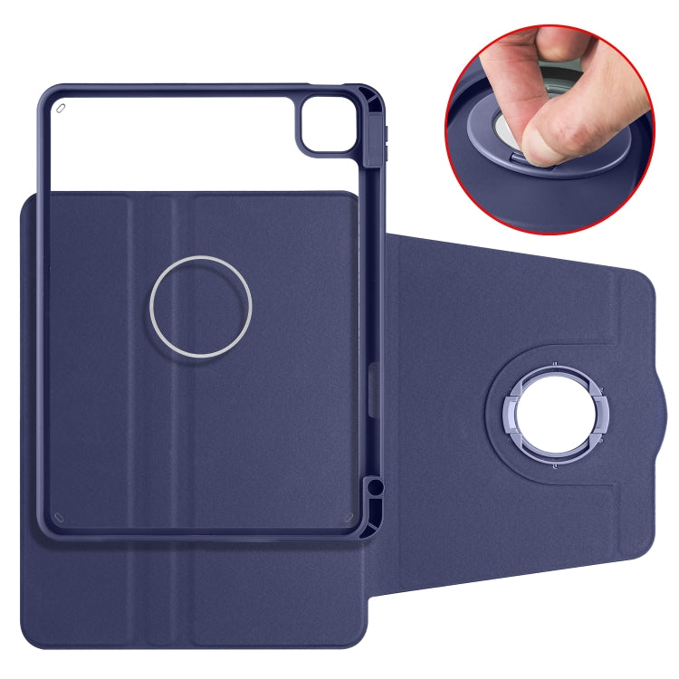 For iPad Pro 13 2024 Acrylic 360 Rotation Detachable Leather Tablet Case(Dark Blue) - iPad Pro 13 2024 Cases by buy2fix | Online Shopping UK | buy2fix