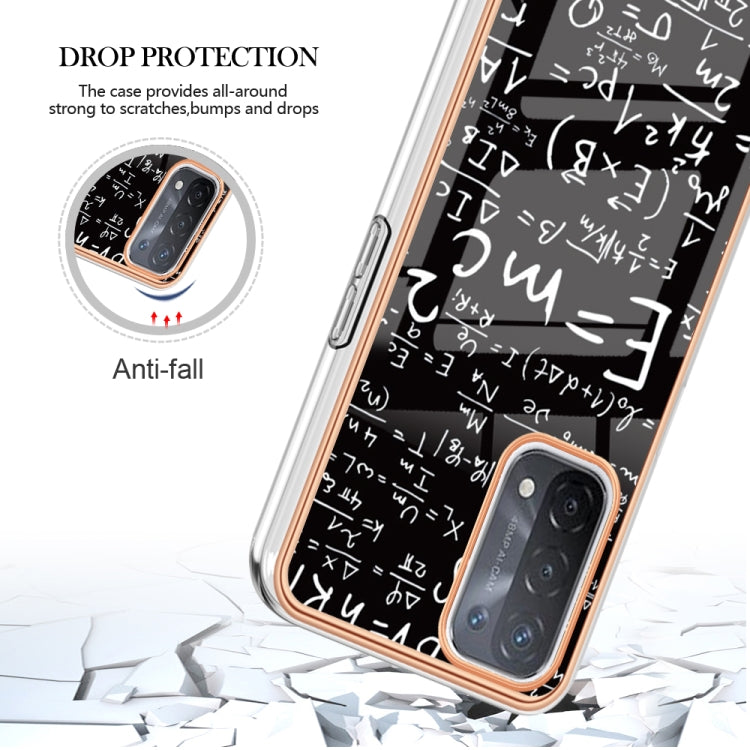 For OPPO A74 / A93 5G / A54 5G / A93s 5G Electroplating Marble Dual-side IMD Phone Case(Equation) - OPPO Cases by buy2fix | Online Shopping UK | buy2fix