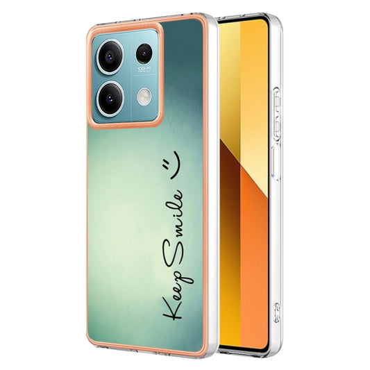 For Xiaomi Redmi Note 13 5G Electroplating Marble Dual-side IMD Phone Case(Smile) - Note 13 Cases by buy2fix | Online Shopping UK | buy2fix