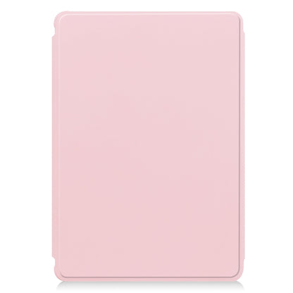 For Samsung Galaxy Tab S9 FE 360 Rotation Transparent Smart Leather Case with Keyboard(Pink) - Galaxy Tab S9 FE by buy2fix | Online Shopping UK | buy2fix