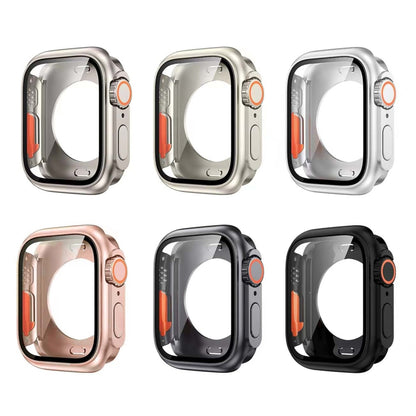 For Apple Watch Series 9 / 8 / 7 41mm Change to Ultra 49mm All-Inclusive Film Hybrid PC Watch Case(Black) - Watch Cases by buy2fix | Online Shopping UK | buy2fix