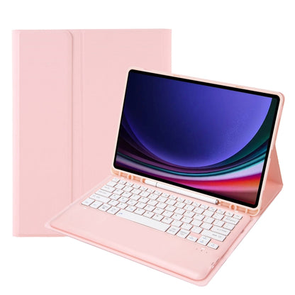 For Samsung Galaxy Tab S9 FE+ A810B Pen Slot Detachable Bluetooth Keyboard Leather Tablet Case(Pink) - Samsung Keyboard by buy2fix | Online Shopping UK | buy2fix