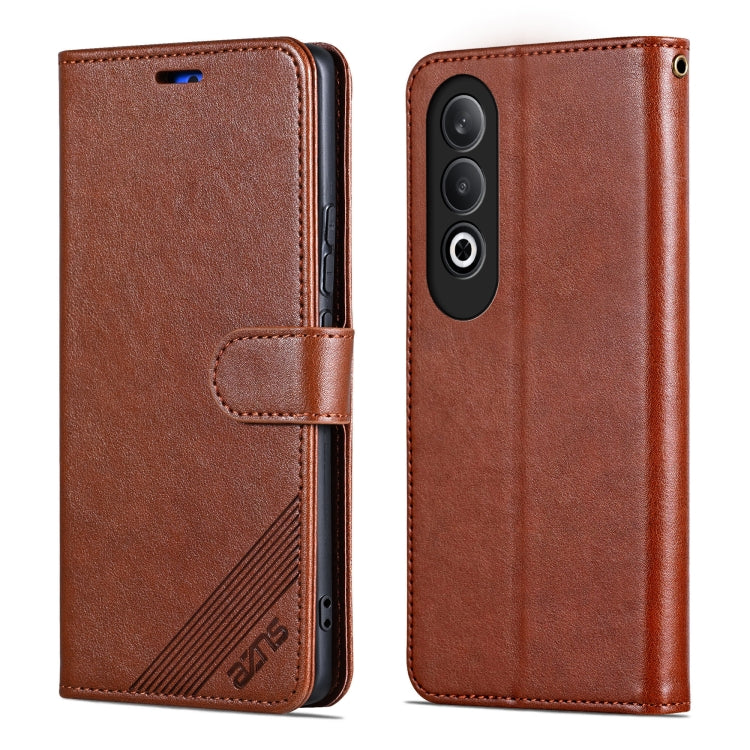 For OPPO K12 AZNS Sheepskin Texture Flip Leather Phone Case(Brown) - OPPO Cases by AZNS | Online Shopping UK | buy2fix