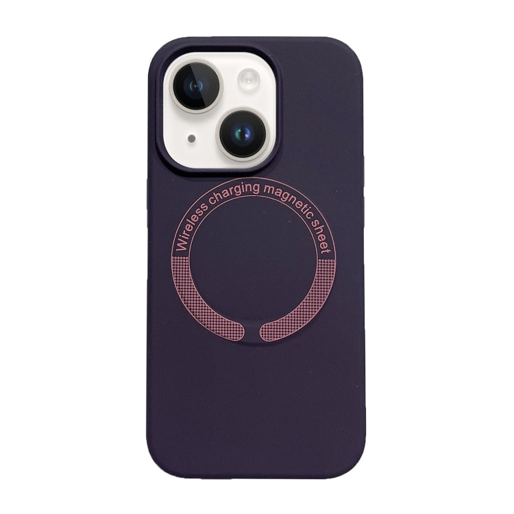 For iPhone 15 Magsafe Magnetic Silicone Phone Case(Dark Purple) - iPhone 15 Cases by buy2fix | Online Shopping UK | buy2fix