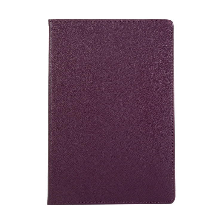 For Samsung Galaxy Tab S9+ 360 Degrees Rotation Holder Litchi Texture Leather Tablet Case(Purple) - Galaxy Tab S9+ Cases by buy2fix | Online Shopping UK | buy2fix