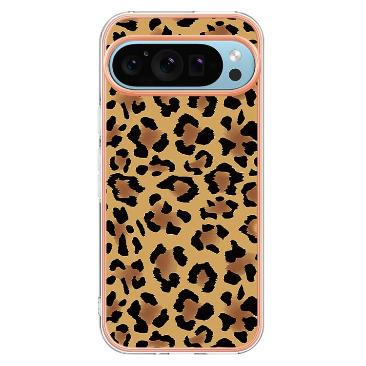 For Google Pixel 9 / 9 Pro Electroplating Dual-side IMD Phone Case(Leopard Print) - Google Cases by buy2fix | Online Shopping UK | buy2fix